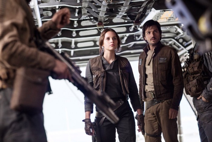 ROGUE ONE: A STAR WARS STORY, from left: Felicity Jones, Diego Luna, 2016. Ph: Jonathan Olley /©