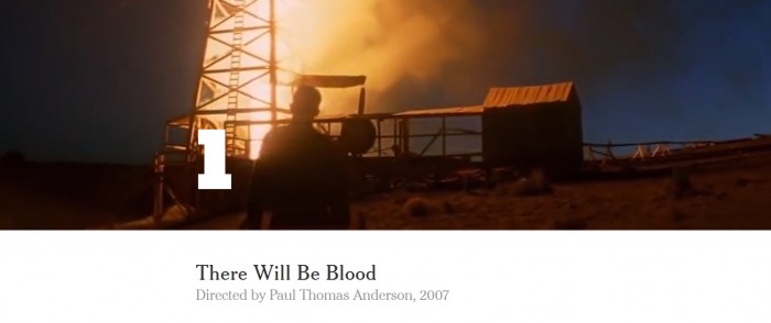 Filmul „There Will Be Blood” este pe primul loc