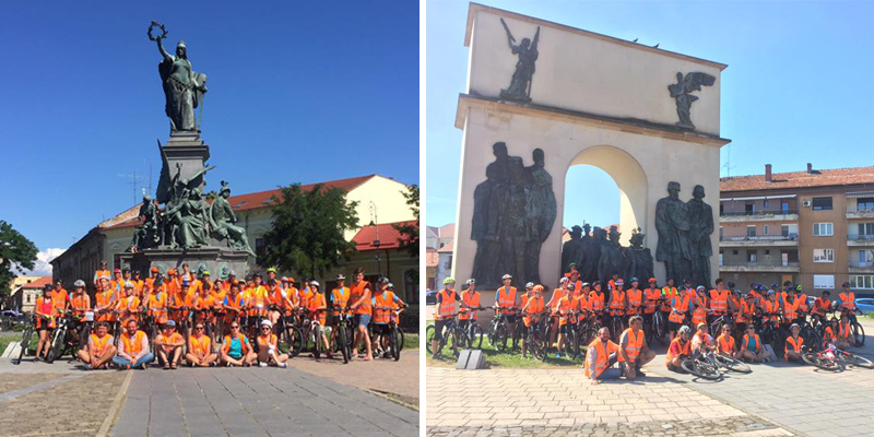 ciclistii Liceului Unitarian János Zsigmond Cluj-Napoca la Arad