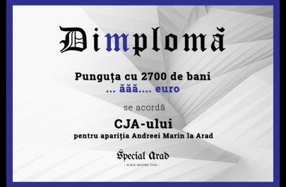 DIMPLOMA CJA-ULUI pentru apariția Andreei Marin la Arad