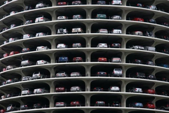 Marina City in Chicago Parking space in the towers