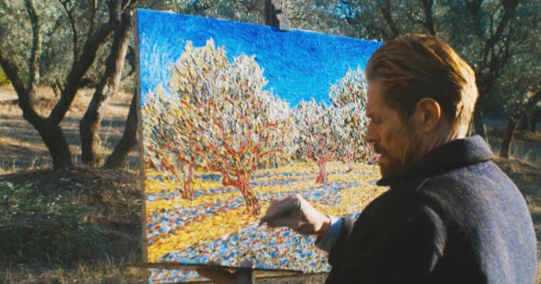 willem dafoe in at eternitys gate painting cbs films promo
