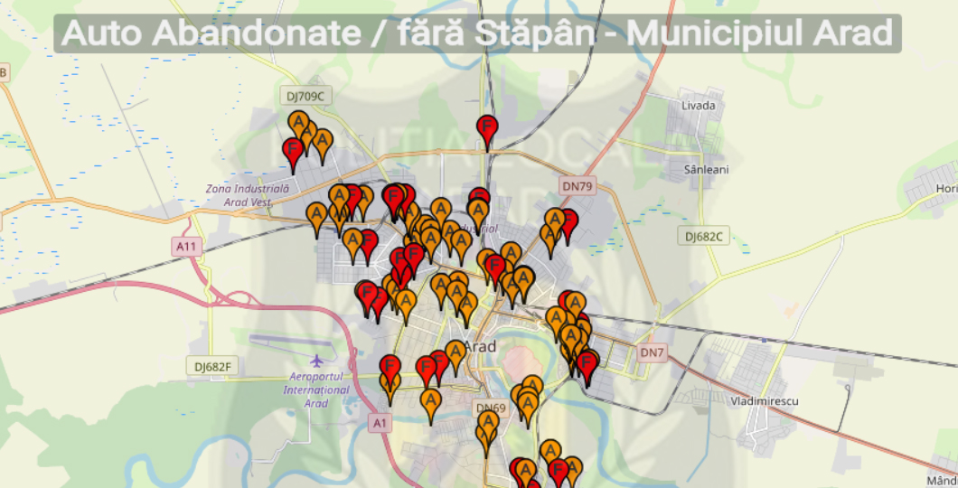 harta arad online Poliția Locală a introdus harta online a maşinilor abandonate/fără 