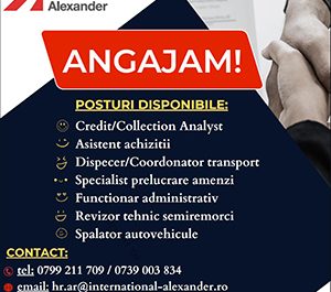 International Alexander Holding angajeaza - aprilie 2023