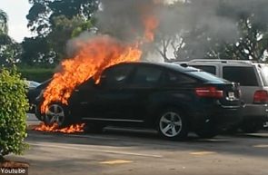 40350F8A00000578 4496830 A parked 2012 BMW X6 is seen engulfed in flames a 34 1494525538532