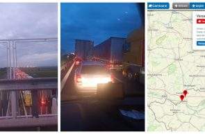 O coadă care trage sa bată recordul - pentru șoferii de TIR, la Vărșand