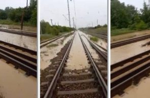 inundatie pe calea ferata