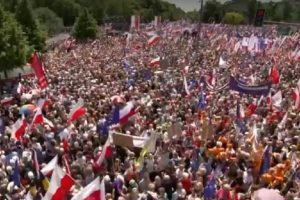 protest varsovia polonia