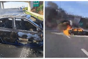 masina foc autostrada a1