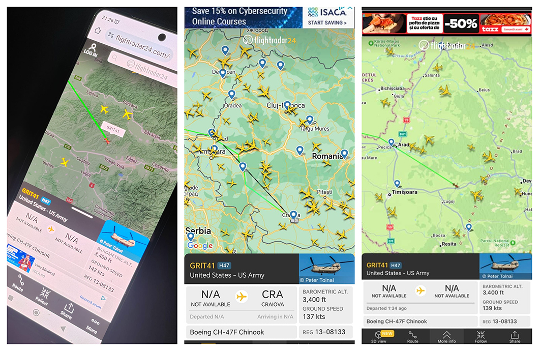 elicoptere Boeing CH-47 Chinook - flightradar