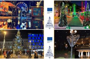 Aradul si alte 5 orase din tara ilustrate in prezentarea EU Christmas Lights 2023