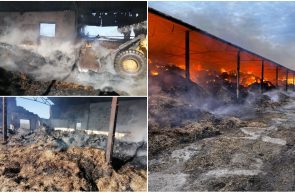ISU Arad baloti de paie incendiu