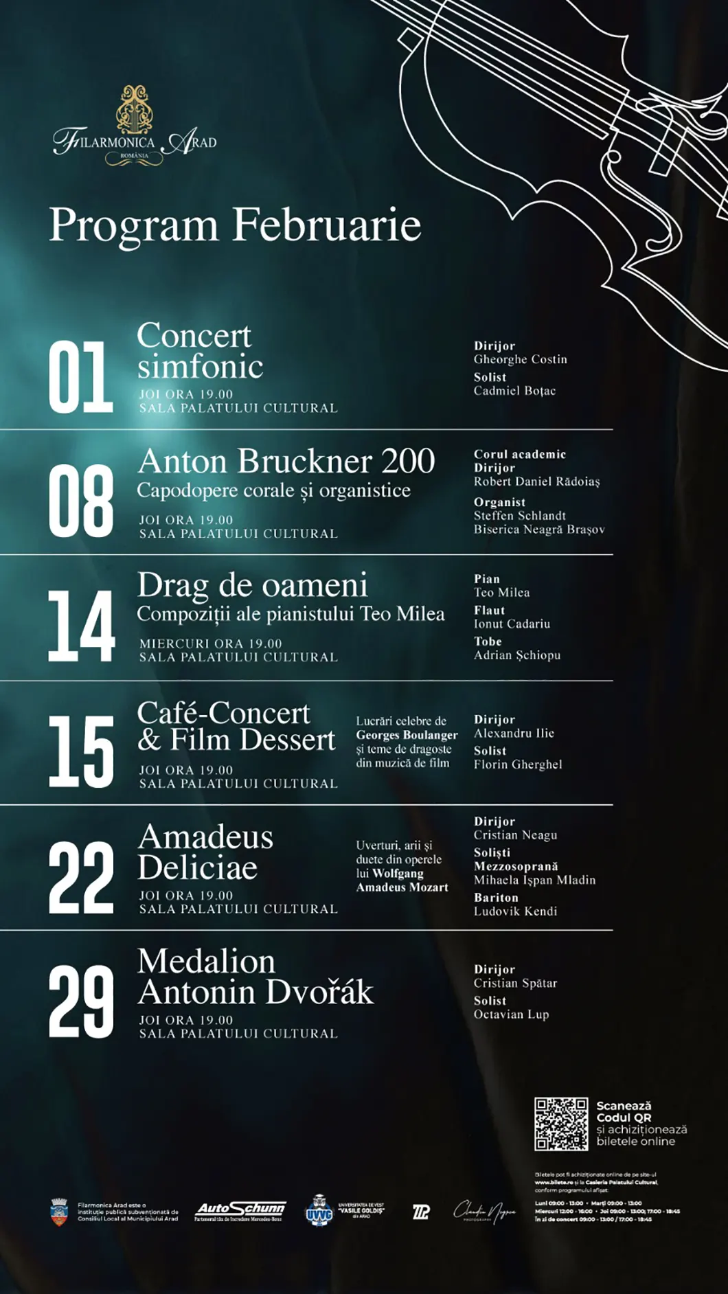 Programul lunii februarie 2024 Filarmonica Arad