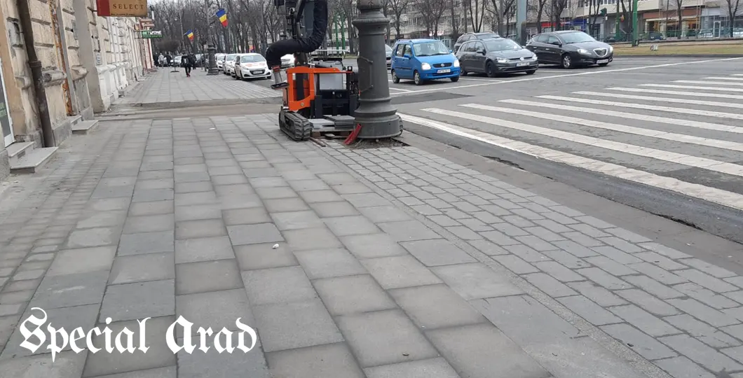 pavaj trotuar Bulevardul Revoluției Podgoria
