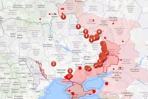 Teritoriile Ucrainei atacate în prezent de Rusia, potrivit liveuamap
