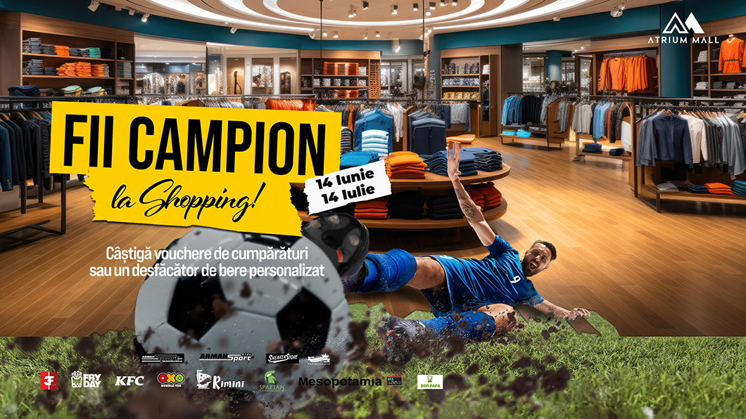Vino să te bucuri de meciurile din Campionatul European de Fotbal și câștigă premii instant - Atrium Mall