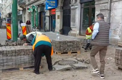 trotuar închis podgoria bulevard pavaj lucrări