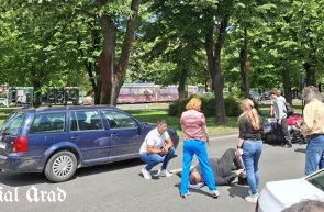 Accident rutier în zona Libelula- un motociclist a fost lovit de o mașină