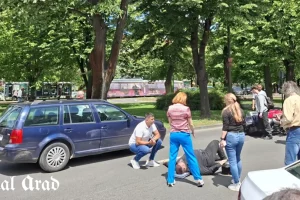 Accident rutier în zona Libelula- un motociclist a fost lovit de o mașină
