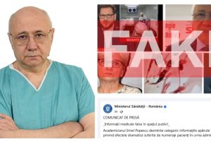 Dr. Irinel Popescu reacționează la escrocheria verificată și dezmințită de Special Arad