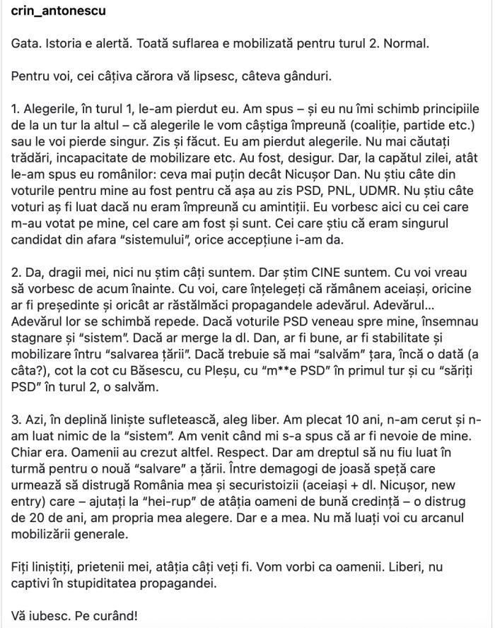POSTARE CRIN ANTONESCU