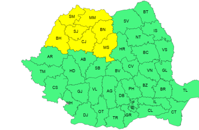 Alertă de furtuni în nordul țării