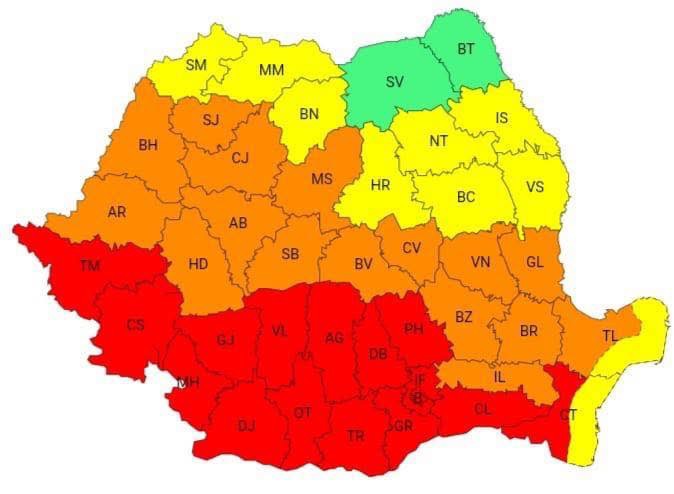 Caniculă extremă și Cod Roșu pentru vehicule grele în România