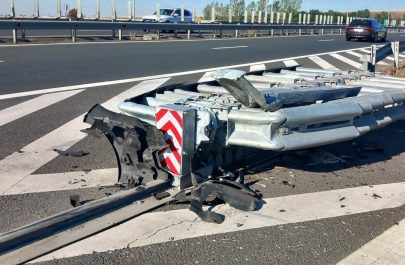 accident autostrada a1 atenuator de șoc