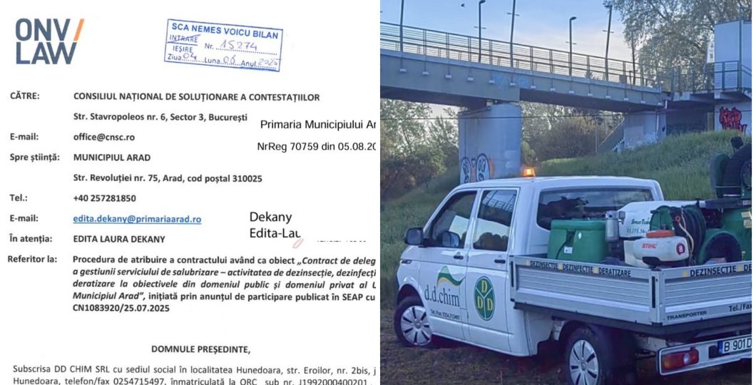 DD Chim oprește licitația de deratizare și dezinsecție, contestând legalitatea documentației Primăriei Arad