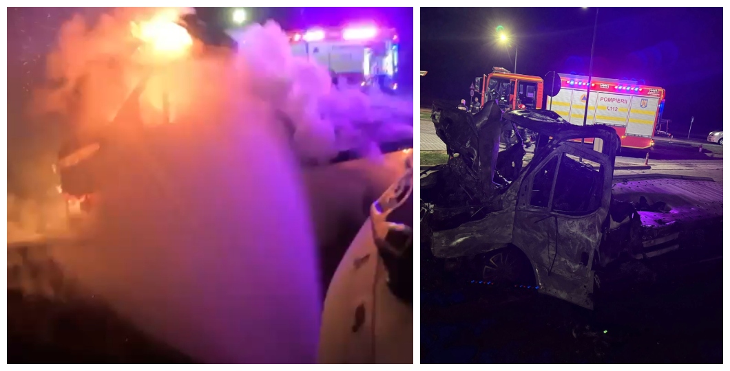 Pompierii salvează trei autoturisme din incendiu devastator
