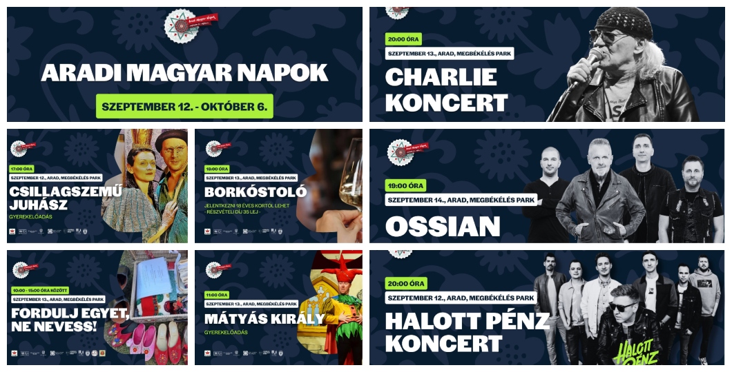 Charlie, Ossian, Halott Pénz în concert, teatru captivant, lansări de carte, delicii gastronomice și târguri autentice