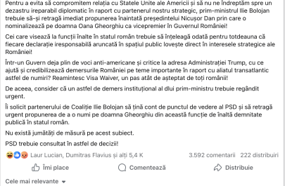 postare Grindeanu