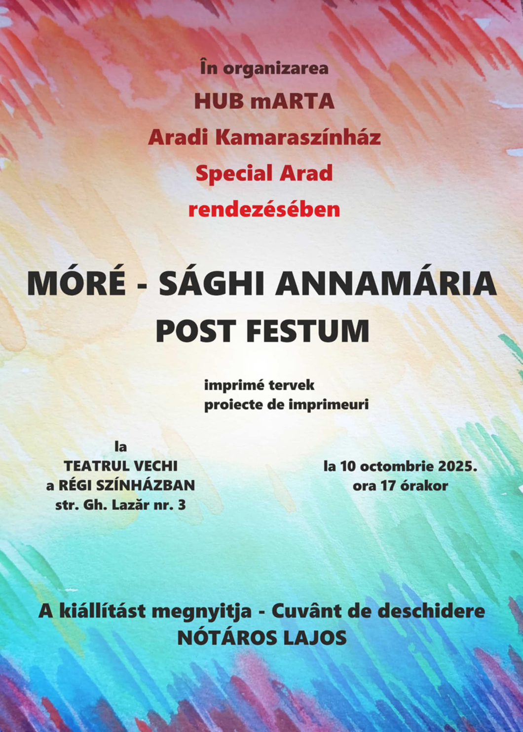 Móré-Sághi Annamária expoziție Post Festum Teatrul Vechi afiș