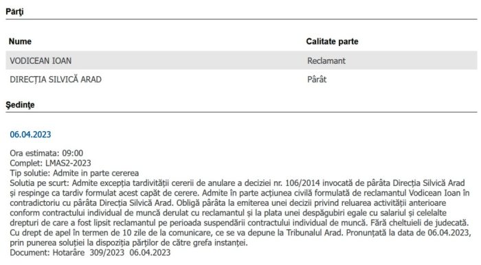 directia silvica sentinte