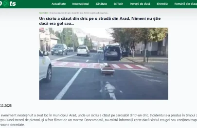 Fake News sicriul căzut pe o stradă din Arad - 3Dots