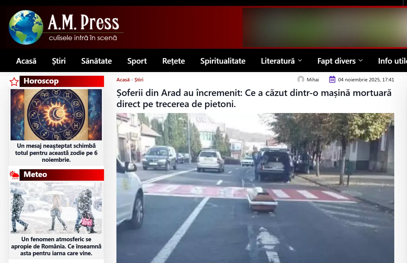 Fake News sicriul căzut pe o stradă din Arad - AM Press