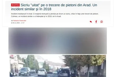 Fake News sicriul căzut pe o stradă din Arad - Observator News
