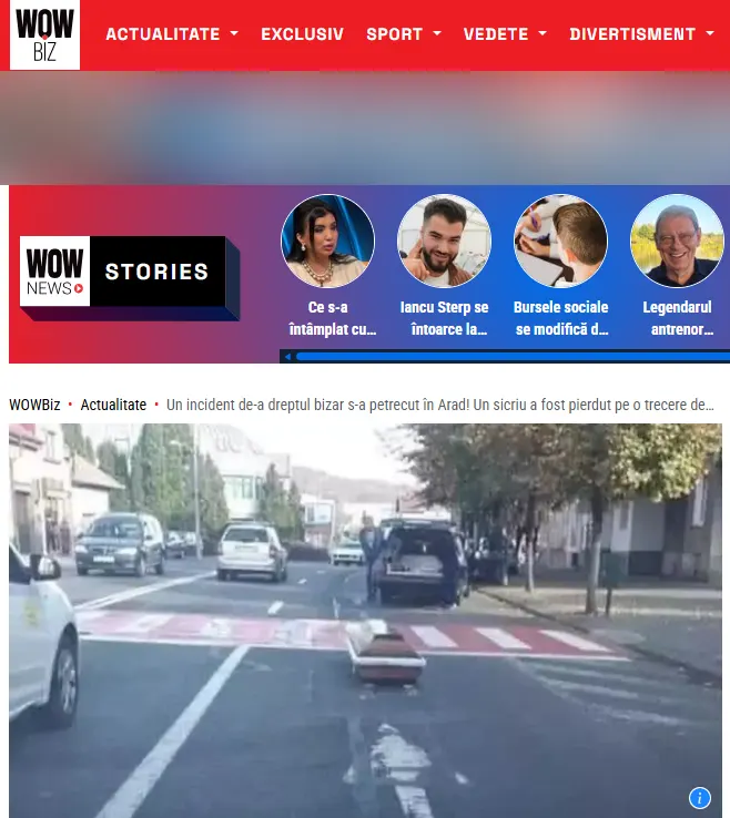 Fake News sicriul căzut pe o stradă din Arad - WOWbiz