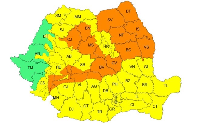 Poza pentru articolul Atenționare ANM. Vreme severă în România: vânt puternic, ninsori și viscol până luni seara