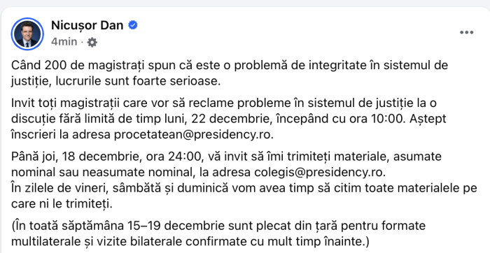 postare Nicușor Dan