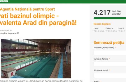petiție salvați bazinul olimpic delfinul