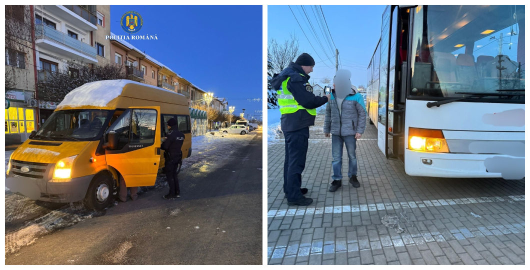 Poliția din Arad controlează microbuzele școlare pentru siguranța elevilor