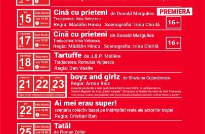 Program ianuarie 2026 Teatrul Clasic Ioan Slavici