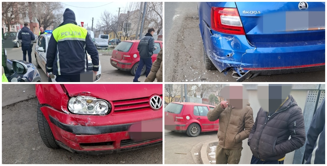 Șofer beat și fără permis lovește o mașină parcată și încearcă să fugă