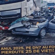 IPJ: În anul 2025, pe DN7 s-au înregistrat 286 accidente, în urma cărora 25 de oameni au murit