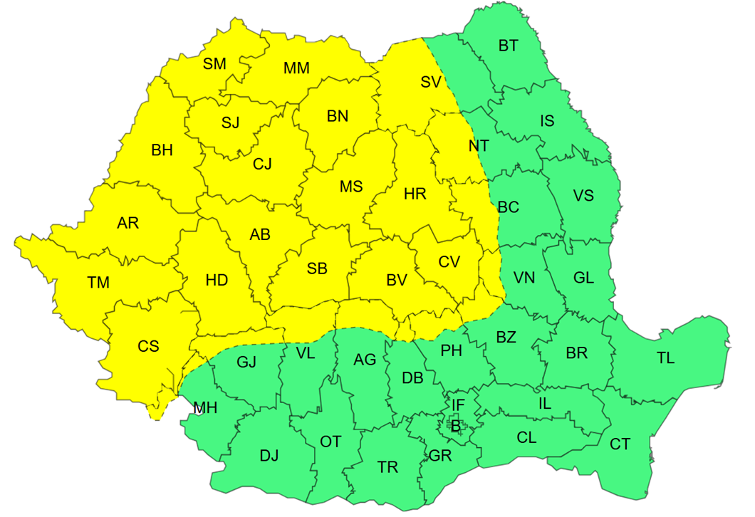 Poza pentru articolul Ger în vestul și centrul țării. Cod galben emis de ANM pentru mai multe regiuni