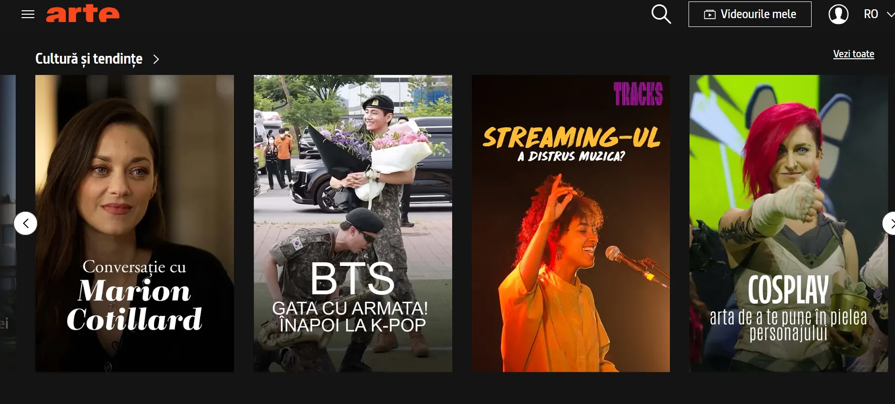 ARTE streaming pop-culture
