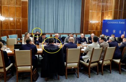 Iustin Cionca și finul Noghiu la sediul Guvernului