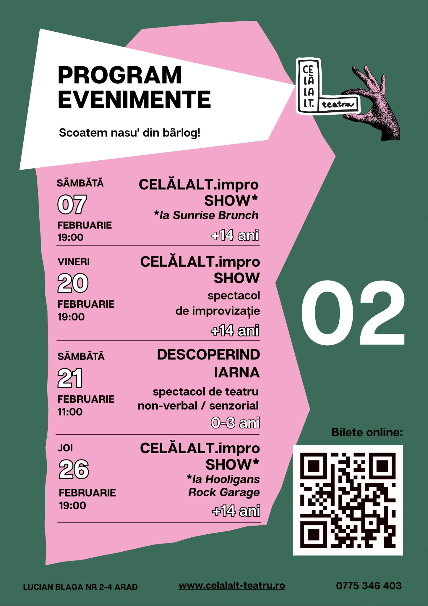 Poza pentru articolul Programul lunii februarie la CELĂLALT.teatru