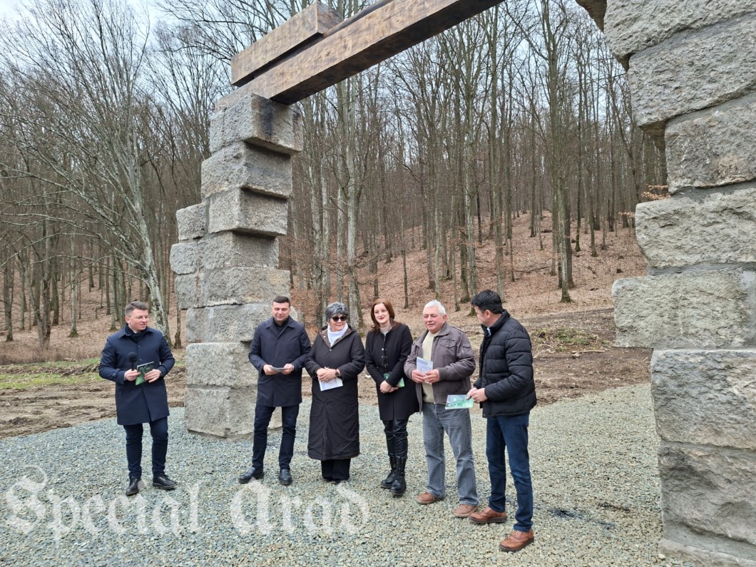 Poza pentru articolul A fost inaugurată „Poarta Prieteniei” de la tabăra de sculptură din Căsoaia, realizată de Dumitru Paina